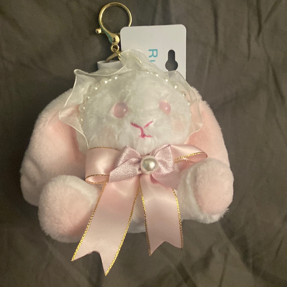rumi pink bunny keychain